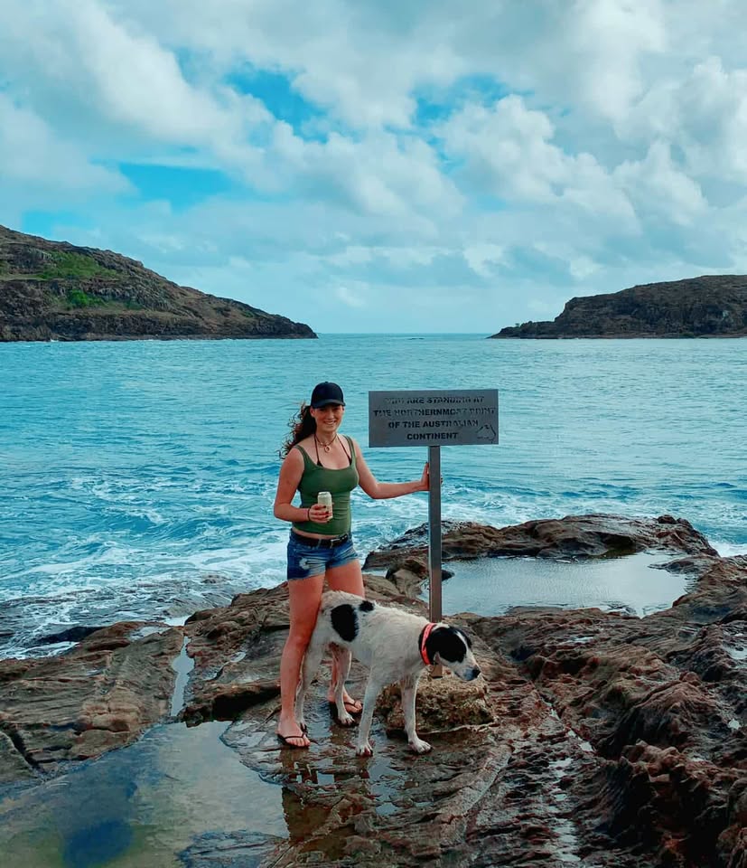 Liv and Tikka at the tip of Cape York